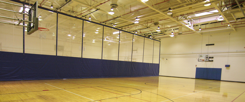 The interior of the MCV Campus Rec Center gymnasium